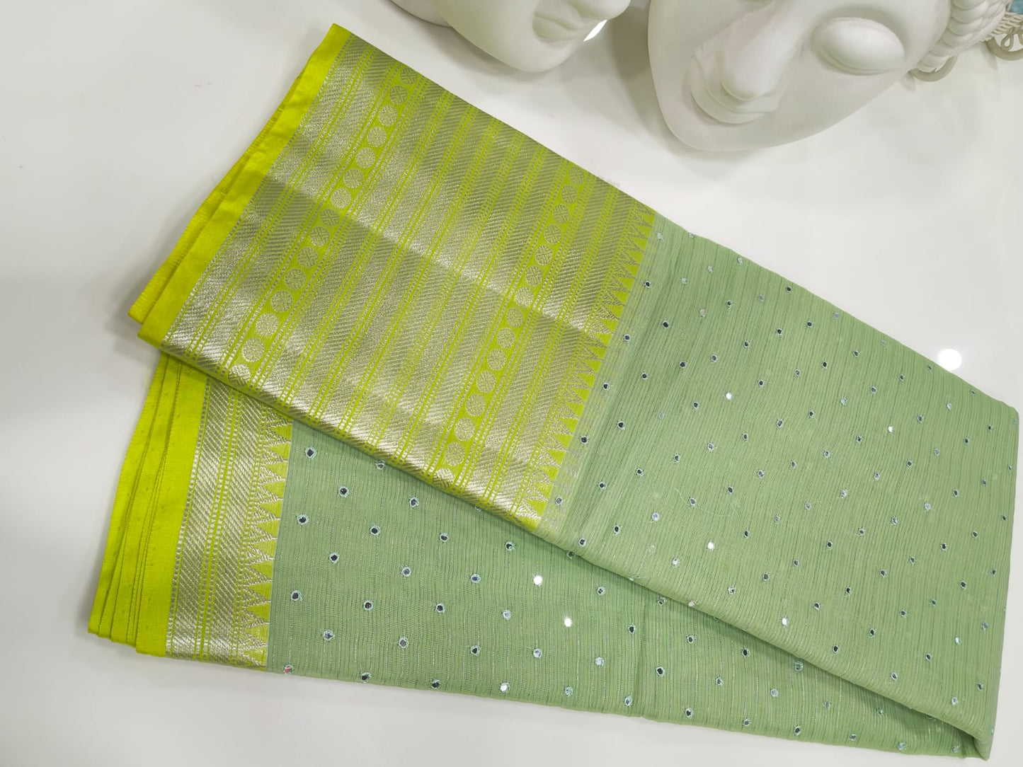 Semi Mangalgiri Saree